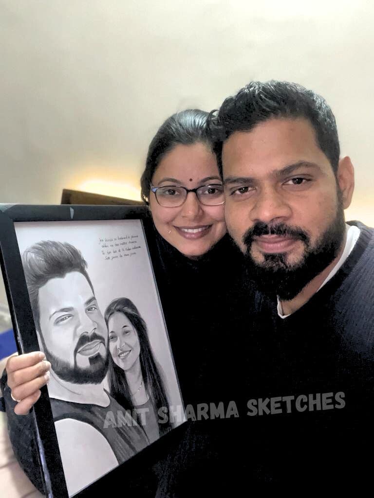 couple pencil sketch